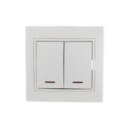 Выключатель СУ 2-кл Мира с инд. белый 701-0202-112