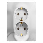 Розетка СУ 2-м Глосса с/з 16А белый