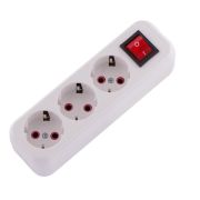 Колодка Lezard 3гн с/з с выкл. 16А