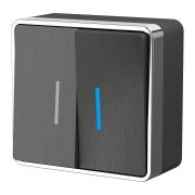 Выключатель ОУ 2-кл Веркель с инд. графит риф. Gallant W5020104