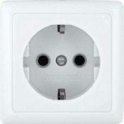 Розетка ОУ 1-м Хит с/з РА16-133I-В с изол. пл. белый