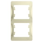 Рамка 2-м Глосса вертикал. крем