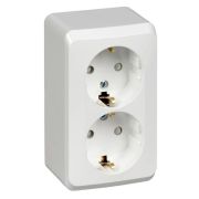 Розетка ОУ 2-м Этюд с/з 16А PA16-007B белый