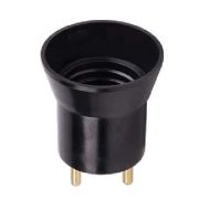 Переходник вилка-патрон Ecola Е27 черный