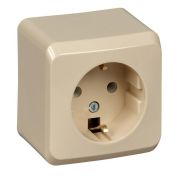 Розетка ОУ 1-м Этюд с/з 16А PA16-003K крем