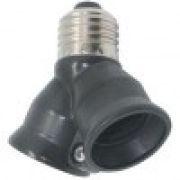 Переходник с цоколя Е27 на 2хЕ27 Ecola черный