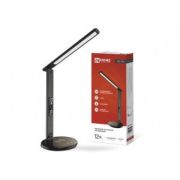 Светильник настольный ASD/InHome ССО-18Ч 12W(600lm) 3-6K сенсор/дим, б/п з/у, часы, темп., черный