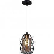 Люстра подвес Reluce 40W Е27 металл/стекло черный 03342-0.9-01 BK