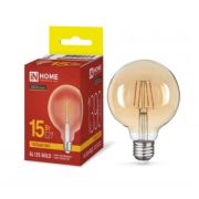 Лампа филамент E27 15W 3000K GL125 золотая нитевидная LOFT ASD/InHome/NEOX