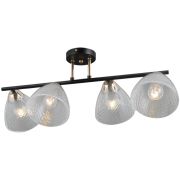 Светильник-люстра ILLUMICO Е27 40W*4 черный/стекло IL0739-4CSQ-24 BK FGD ARIES