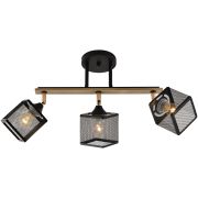 Светильник-люстра Reluce Е27 60W*3 черный/дерево 01591-3.3-03B BK+FGD+WOOD