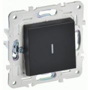 Выключатель СУ 1-кл. с инд 10А SK-V07Bl черный SKANDY ИЭК