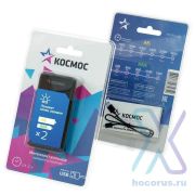 Зарядное устройство Космос 1/2 шт AA/AAA Ni-MH (200mA) от 9ч кабель USB 70см