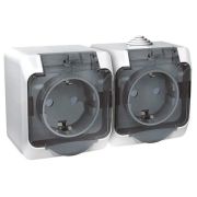 Розетка ОУПГ 2-м Этюд с/з 16А PA16-244b белый