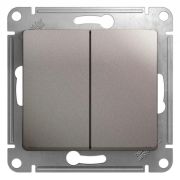 Выключатель СУ 2-кл Глосса (мех.) платина