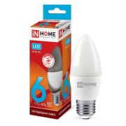 Лампа E27 6W 4000K C37 свеча ASD/InHome