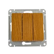 Выключатель СУ 3-кл Глосса (мех.) дуб