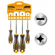 Набор отверток (4шт) INGCO HKSD0428 (100мм*PH1/SL5,150мм*PH2/SL6)