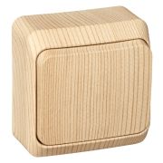 Выключатель ОУ 1-кл Этюд BA10-001D сосна