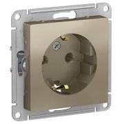 Розетка СУ 1-м Атлас (мех.) с/з 16А шампань (543)