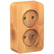 Розетка ОУ 2-м Бланка б/з 16А ясень