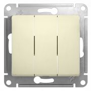 Выключатель СУ 3-кл Глосса (мех.) крем