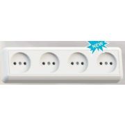 Розетка ОУ 4-м Кунцево б/з 16А РА16-402 белый