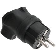 Вилка ОМЕГА ВБу3-1-0м IP44 ИЭК угловая каучук черная