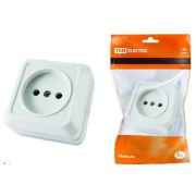 Розетка ОУ 1-м б/з 10А ТДМ Ладога белый (керам)