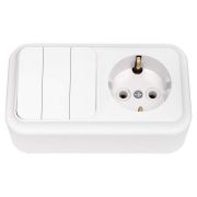 Блок ОУ Роз с/з+Выкл 3-кл Пралеска 3В-РЦ-531