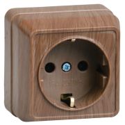 Розетка 1-м ОП Октава РС20-3-ОД 16А IP20 с заземл. дуб GENERICA ERO11-K04-16-DC