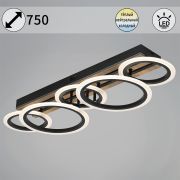 Светильник люстра LED Reluce 220V 750х250 мм, черный/дерево 00330-0.3-3+2