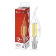 Лампa филамент Е14 12W 4000K C37 свеча на ветру ASD/InHome