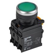 Кнопка d22мм 1НО+1НЗ MASTER с подсветкой и фиксацией зел. IEK MI-BT60-11TD-3-11-K06