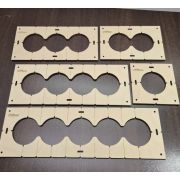 Кондуктор - Шаблон для подрозетников 68мм - 5 шт от 1 до 5 отверстий толщина 8мм фанера с уровнями