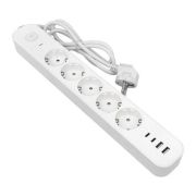 Удлинитель 5х1.5м IP20 2USB 2.4А+2type-C LUX 1.5кв.мм EKF UBA-LUX-515-TC