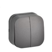 Выключатель ОУ 2-кл GLORY ВС20-2-0-ХСм ИЭК сталь