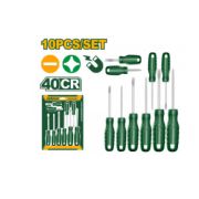 Набор отверток 10шт (SL/PH) 40CR пласт.ручка JADEVER JDSS2410