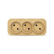 Розетка 3-м ОП 10А IP20 без заземл. сосна IONICH 1455