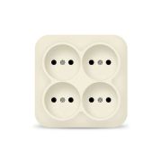 Розетка 4-м ОП 10А IP20 квадрат. без заземл. сл. кость IONICH 1453