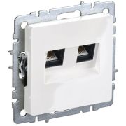 Розетка двойная СП RJ11+RJ45 кат.5E BRITE РК/Т12-БрБ механизм бел. IEK BR-KT20-O-1-K01