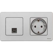 Розетка компьютерная Inspiria RJ45 кат.5E UTP алюм. IEK 673827