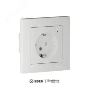 Розетка СУ 1-м Атлас SMART Zigbee (мех.) з/ш 16А белый умный дом