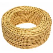 Ретро кабель витой ПВХ 2*2,5 ПЕСОЧНОЕ ЗОЛОТО