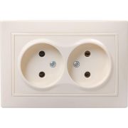 Розетка 2-м СП Кварта 10А IP20 без заземл. без защ. шторок крем. GENERICA ERK23-K33-10-DM