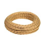 Ретро кабель витой ПВХ 2*1,5 ПЕСОЧНОЕ ЗОЛОТО