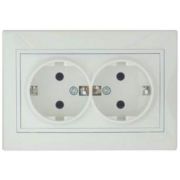 Розетка СУ 2-м Мира с/з 16А белый (0202-127)
