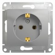 Розетка СУ 1-м Глосса (мех.) с/з 16А алюминий