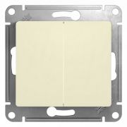 Переключатель СУ 2-кл Глосса (мех.) проходной крем