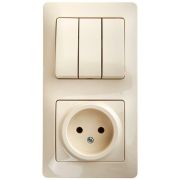 Блок СУ Роз б/з+Выкл 3-кл Глосса крем (276)